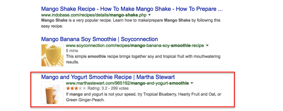 example of rich snippets